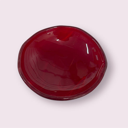 Red glass dish - Paul Burgham