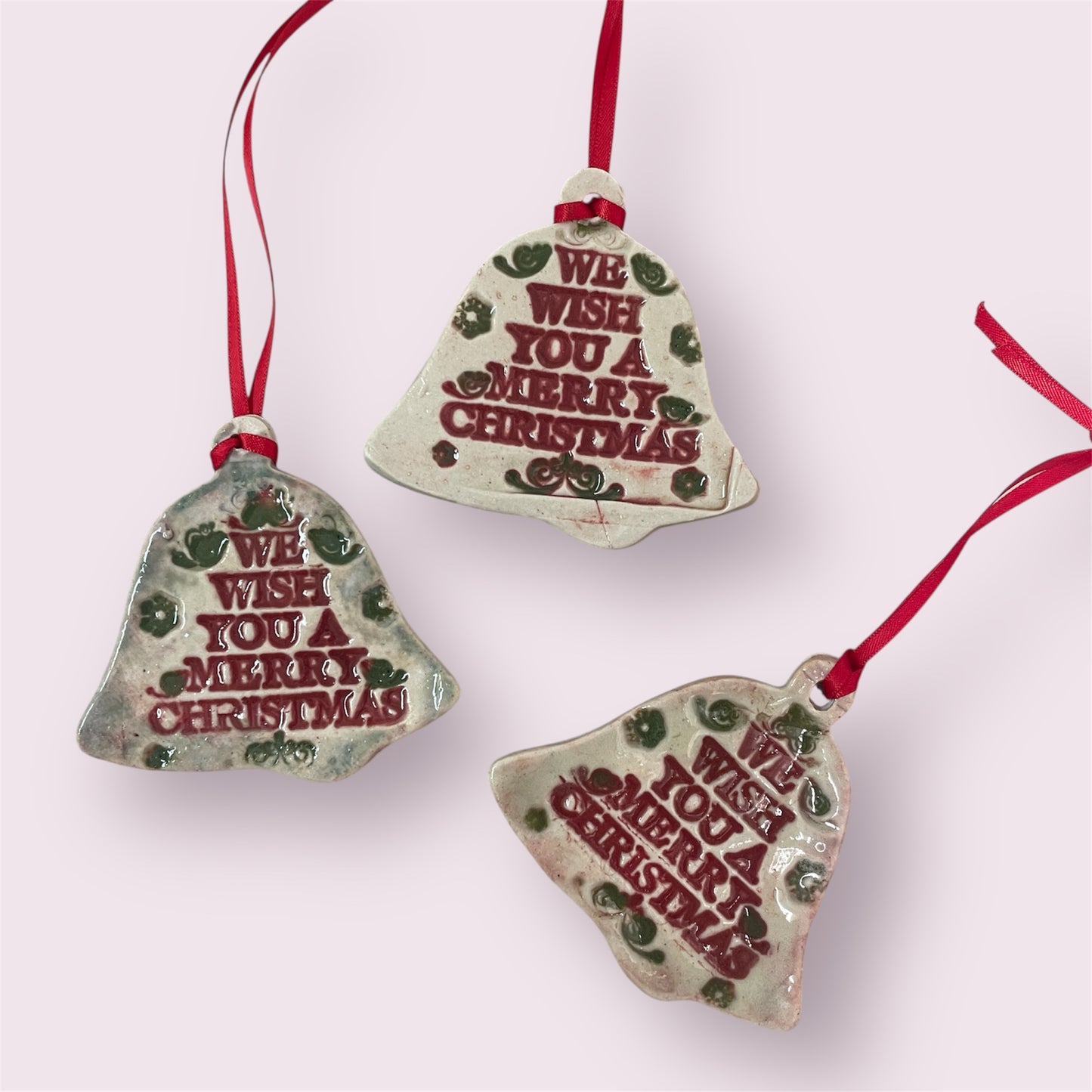 Decorative pottery hangings 'Christmas Bells' - Christina Rutherford