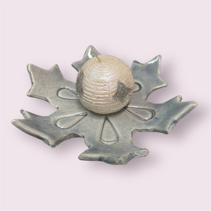 Snowflake dish with candle - Christina Rutherford
