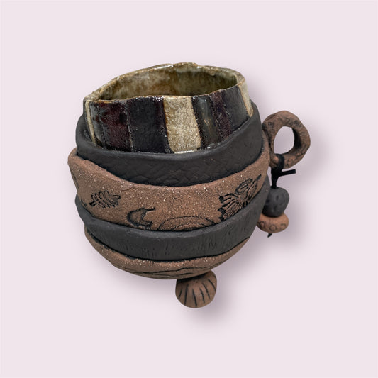 Beaded 'mug' - PJNZ Pottery