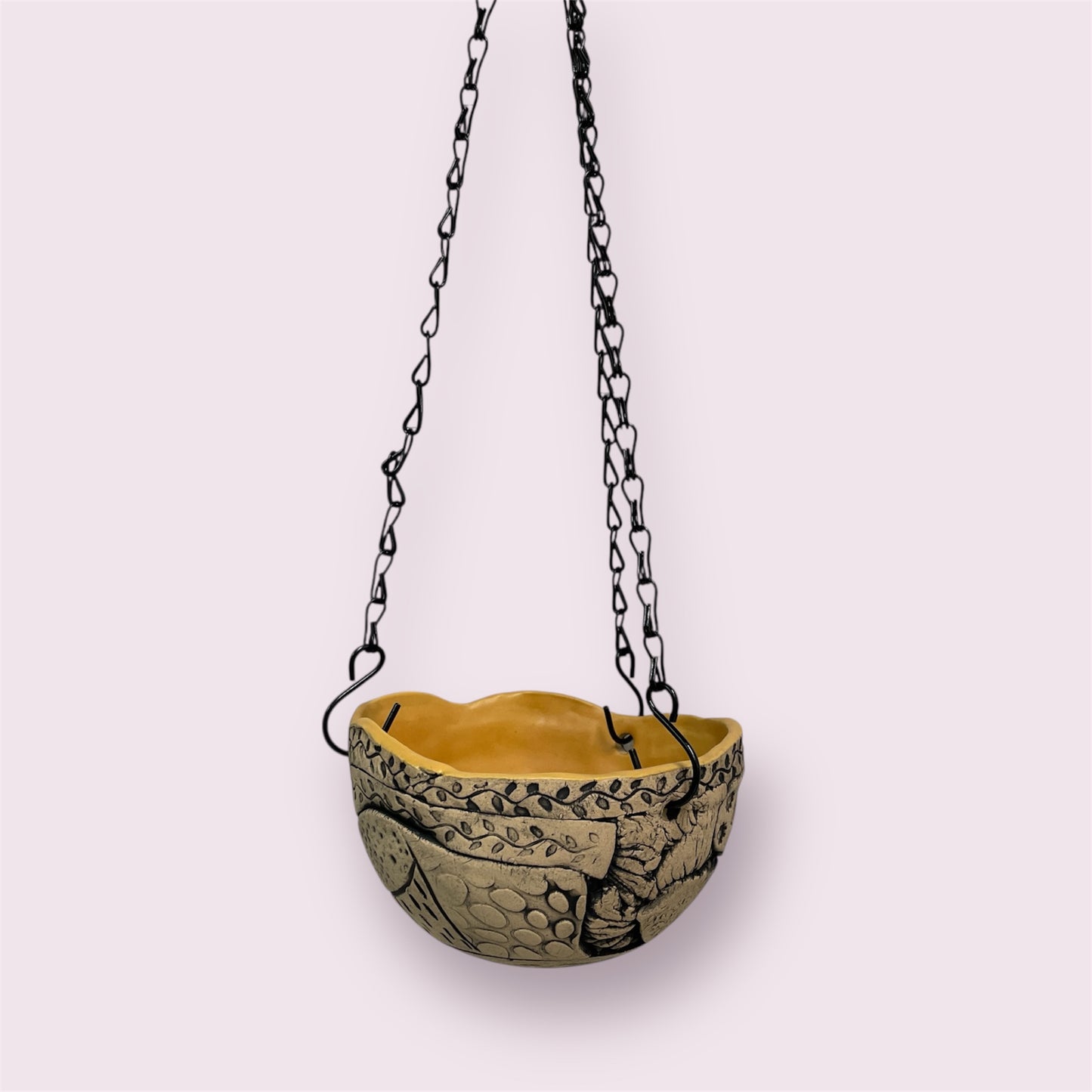 Hanging planter 'golden' - PJNZ Pottery