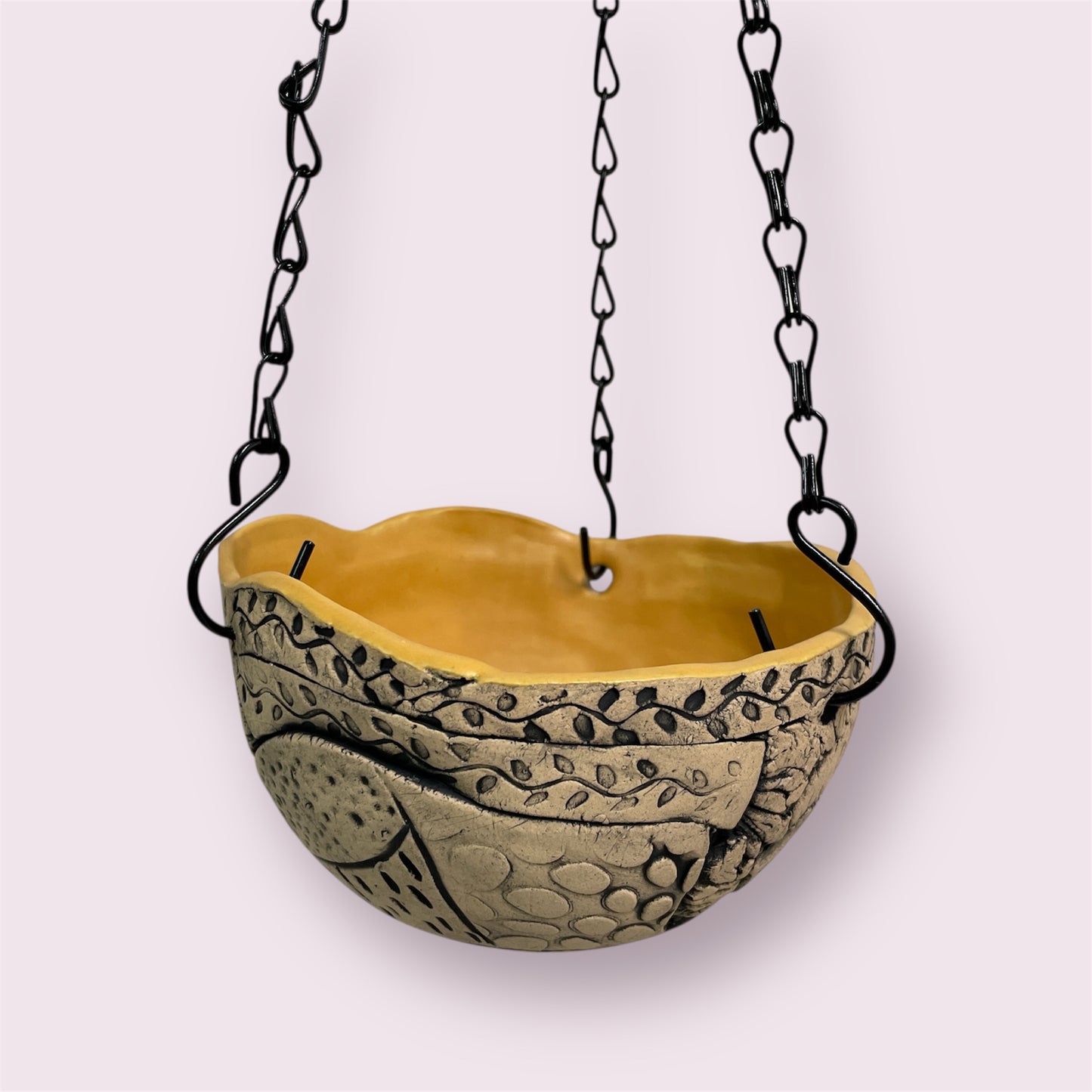 Hanging planter 'golden' - PJNZ Pottery
