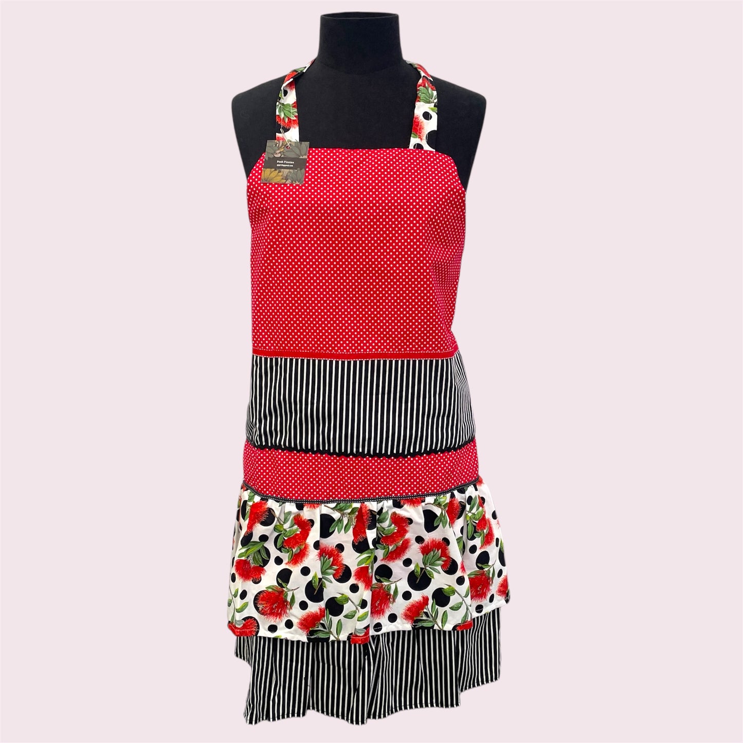 Pohutukawa adult's apron - Posh Pinnies