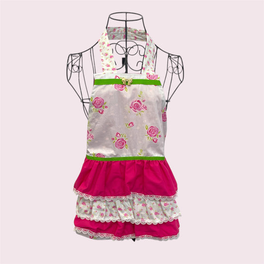 Pink floral child's apron - Posh Pinnies
