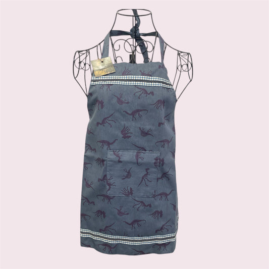 Navy dino child's apron - Posh Pinnies