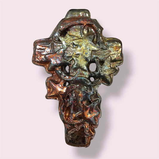 Raku cross - LJH Pottery