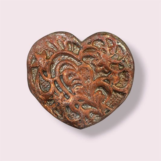 Raku heart - LJH Pottery