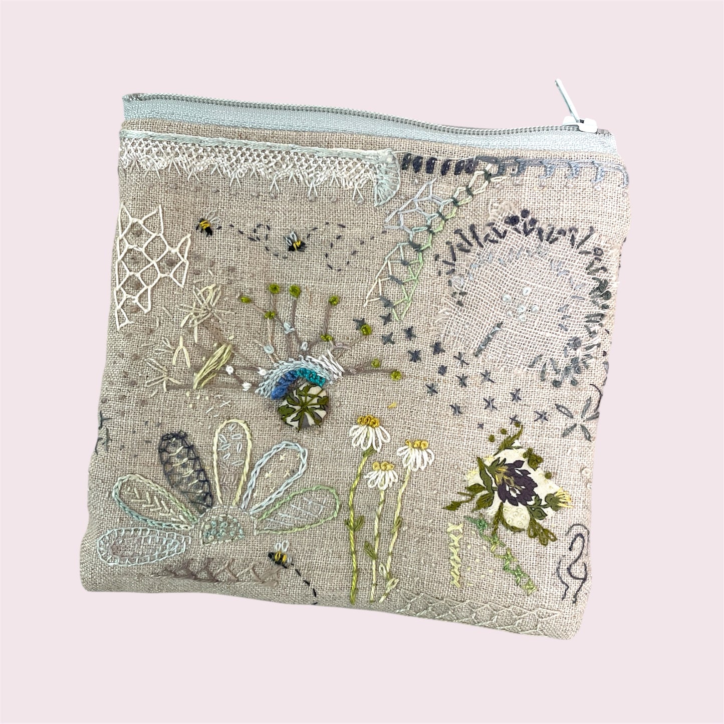 Slow stitched pouch - Janette Jeffares