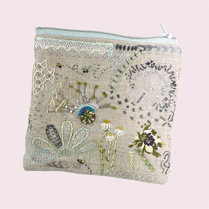 Slow stitched pouch - Janette Jeffares