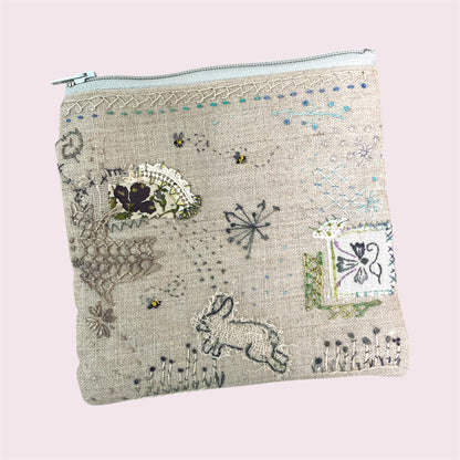 Slow stitched pouch - Janette Jeffares