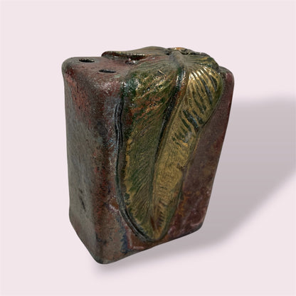 Raku feather box - LJH Pottery