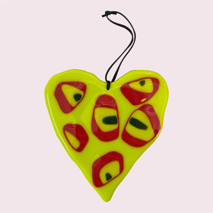 Fused glass hearts - Sandra Spence