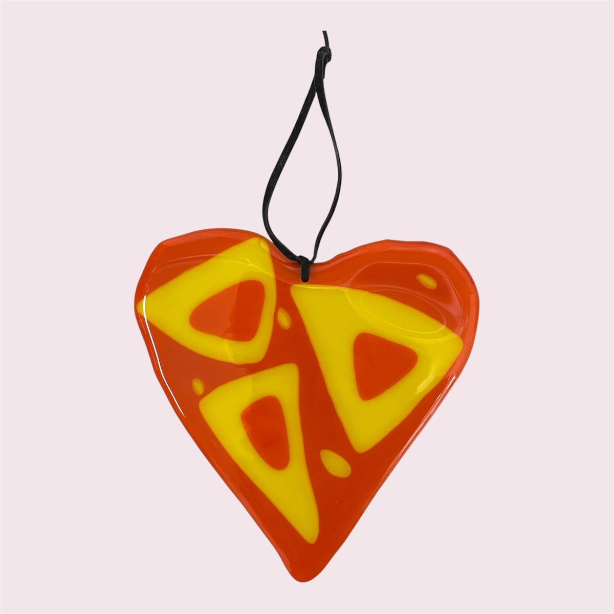 Fused glass hearts - Sandra Spence