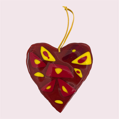 Fused glass hearts - Sandra Spence