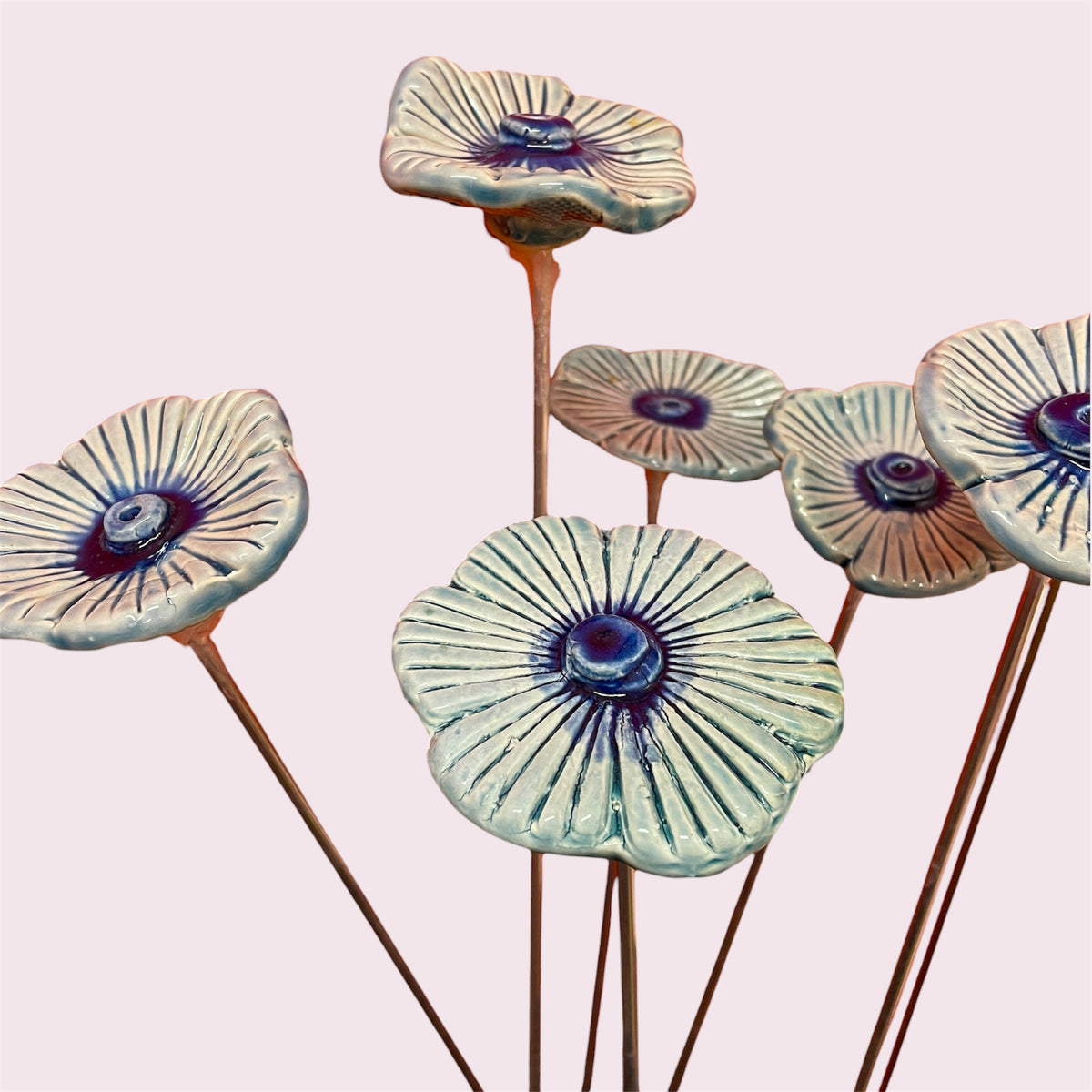 Blue flower large - LJH Pottery